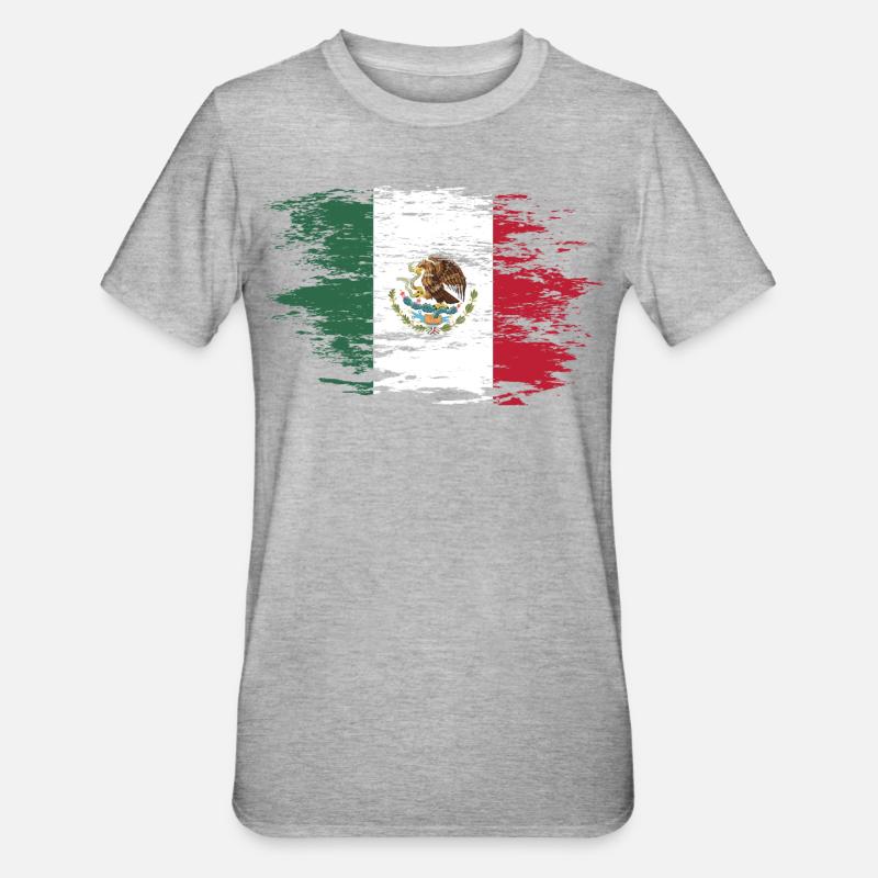 Drapeau mexicain utilisé - T-shirt polycoton Unisexe - gris chiné