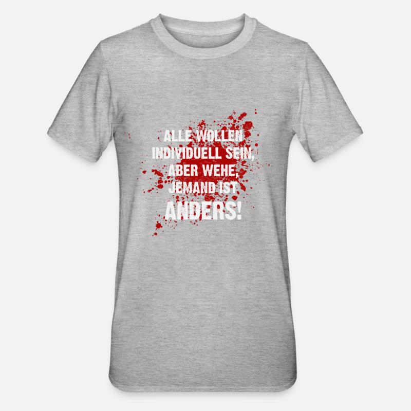 Anders sein - Unisex Polycotton T-Shirt - Grau meliert