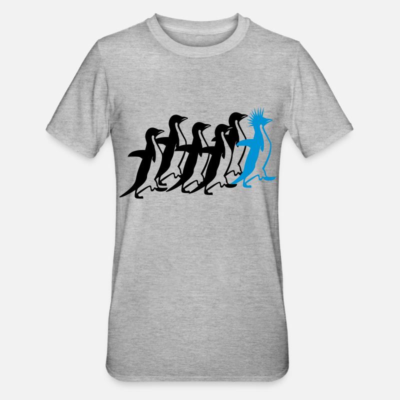 Penguins Pack - Unisex Polycotton T-Shirt - heather grey