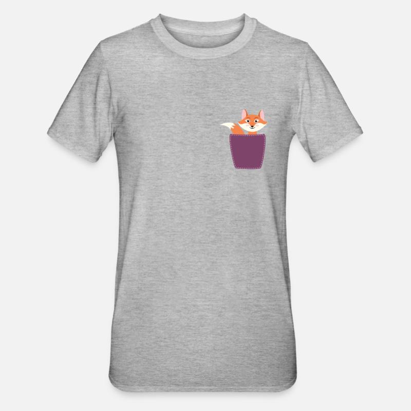 Fuchs in Brusttasche - Unisex Polycotton T-Shirt - undefined