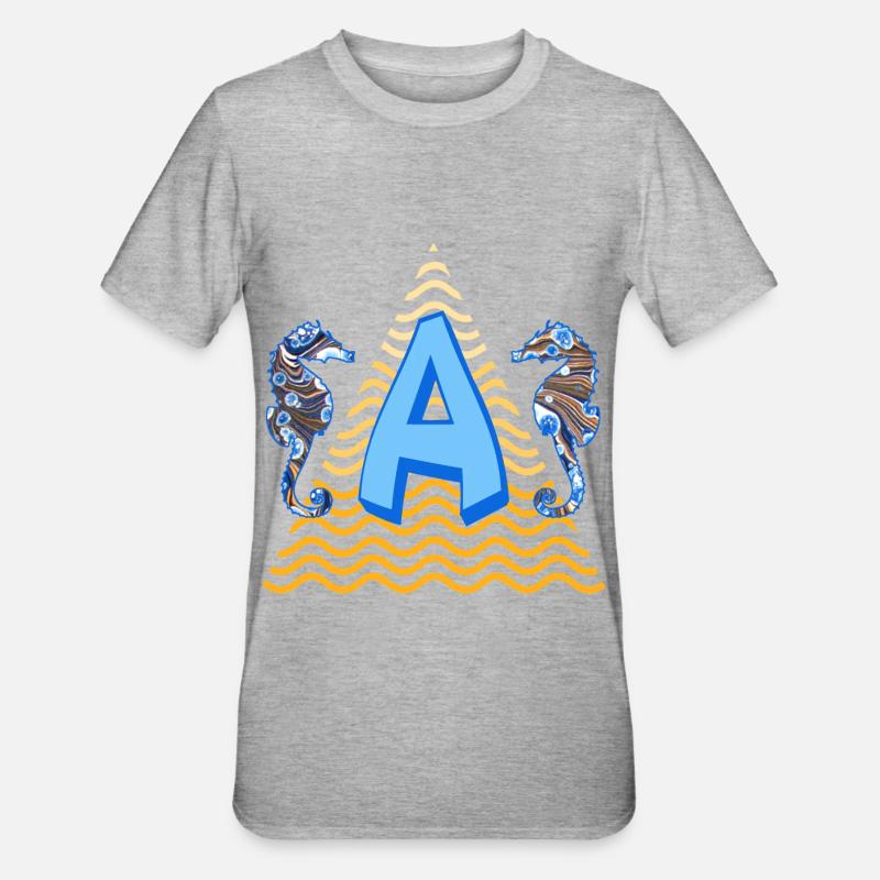 hippocampe e 262 a - T-shirt polycoton Unisexe - gris chiné