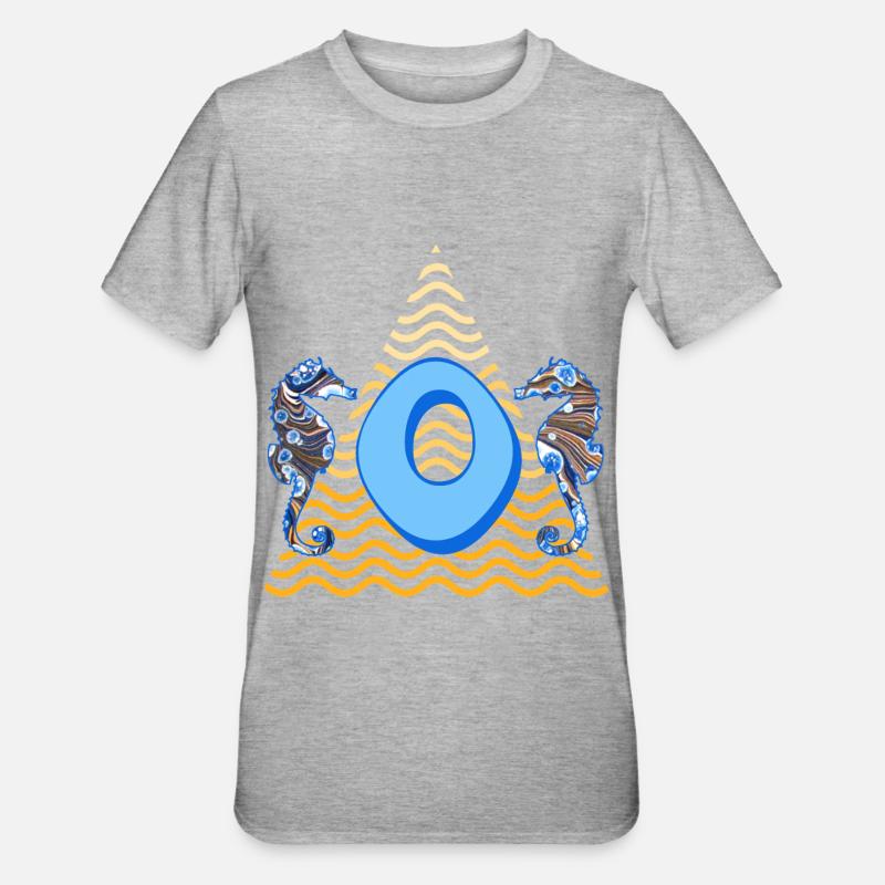 Hippocampe E 262 O - T-shirt polycoton Unisexe - gris chiné