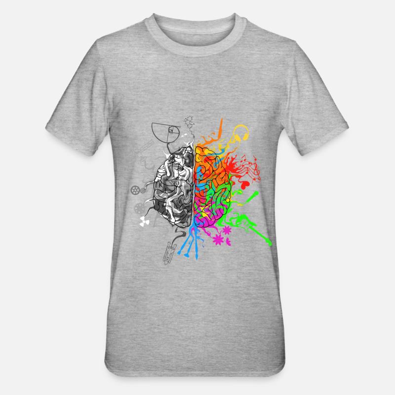 Brain halves functions - Unisex Polycotton T-Shirt - heather grey