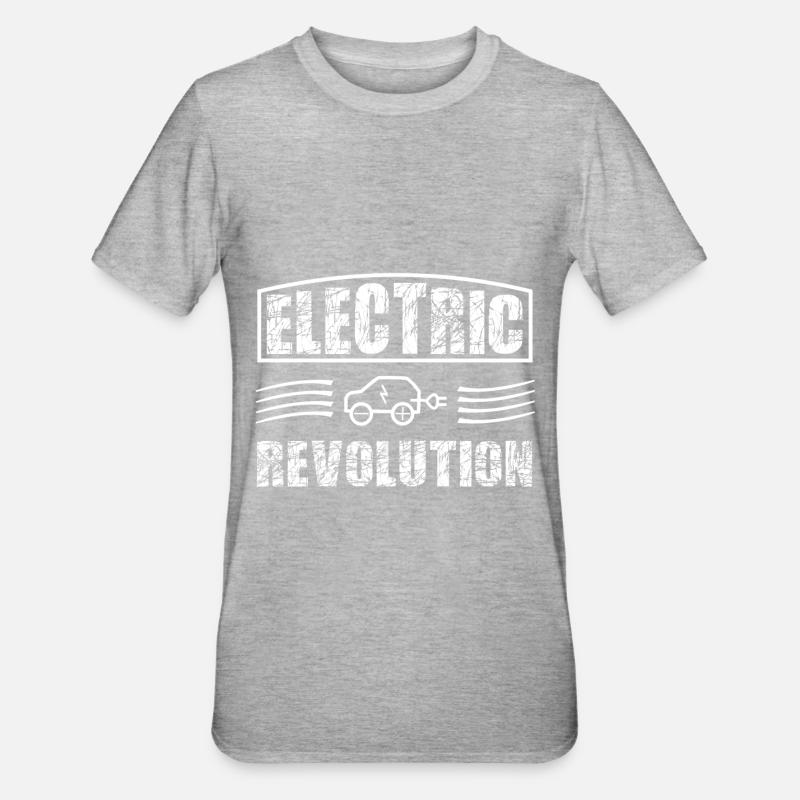 Elektroauto - Unisex Polycotton T-Shirt - Grau meliert