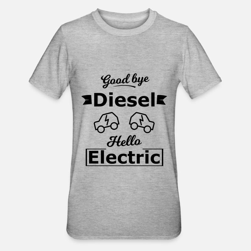 Bonjour les voitures électriques - T-shirt polycoton Unisexe - gris chiné