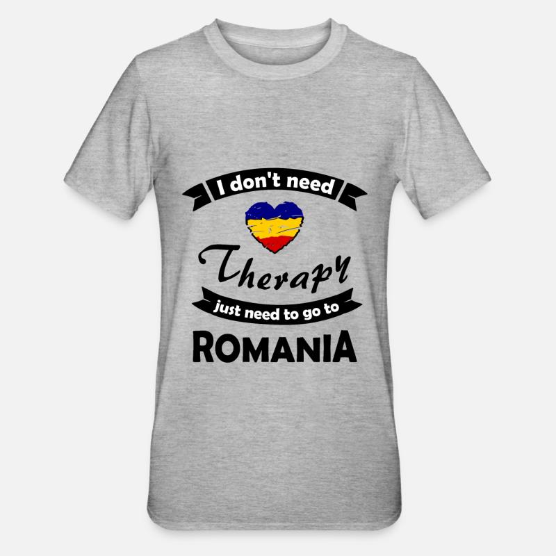 Vacances en Roumanie - T-shirt polycoton Unisexe - gris chiné