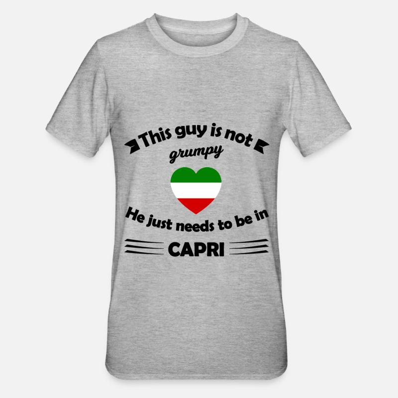 Le voyage à Capri - T-shirt polycoton Unisexe - gris chiné
