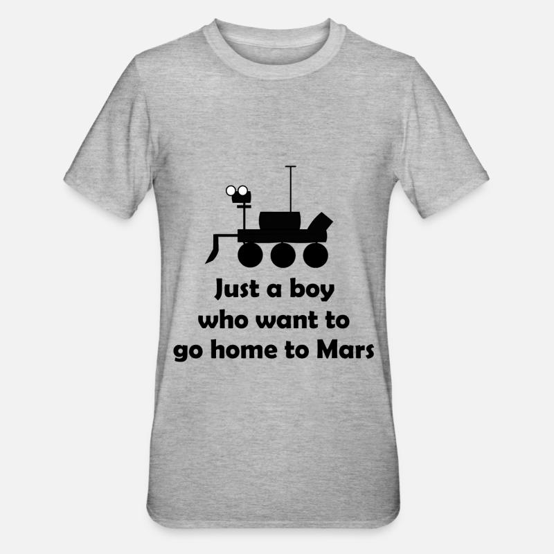 Der Planet Mars - Unisex Polycotton T-Shirt - Grau meliert