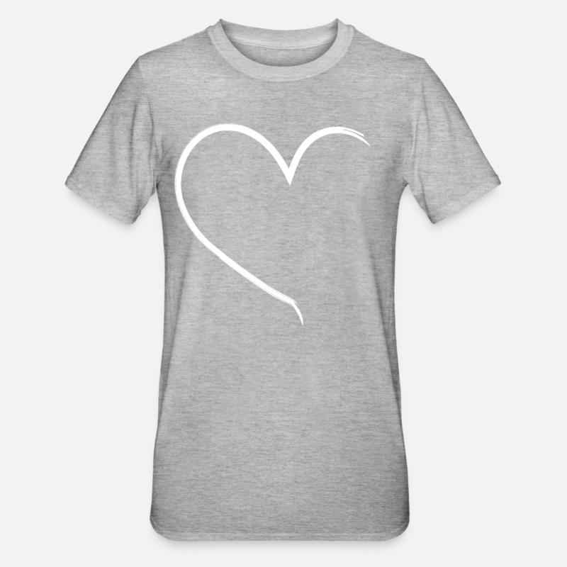 cœur - T-shirt polycoton Unisexe - gris chiné