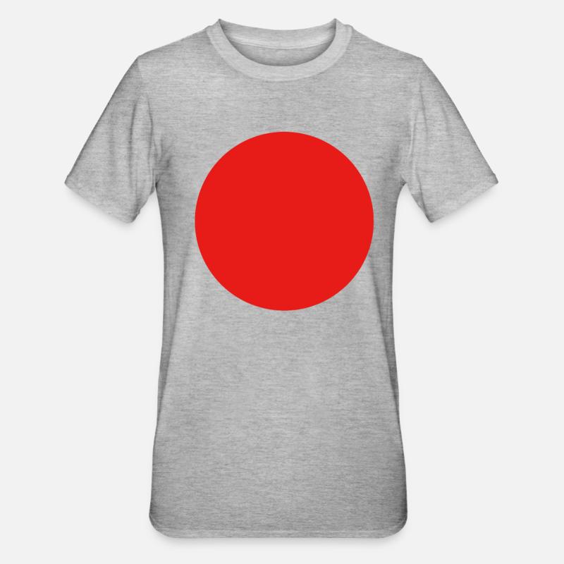 Cercles - points - rouge - T-shirt polycoton Unisexe - gris chiné