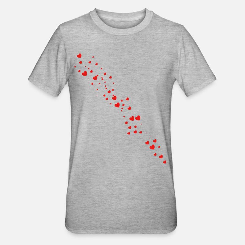 Coeur - T-shirt polycoton Unisexe - gris chiné