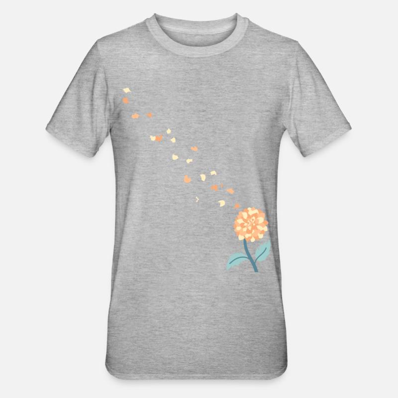 Fleur - T-shirt polycoton Unisexe - gris chiné