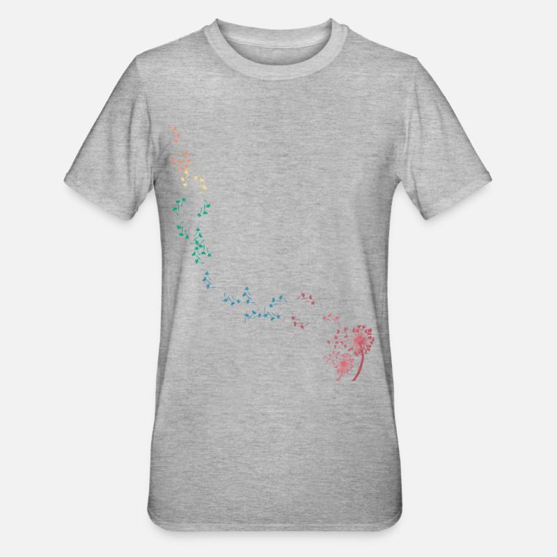 Pusteblume fleur de vie Chakra - T-shirt polycoton Unisexe - gris chiné