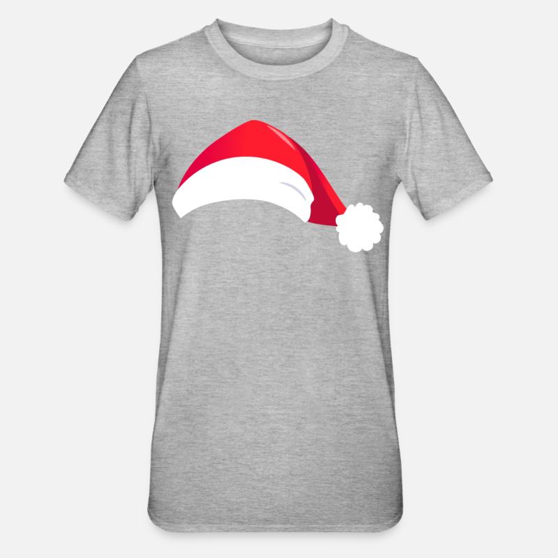Bonnet rouge de Noël - T-shirt polycoton Unisexe - gris chiné