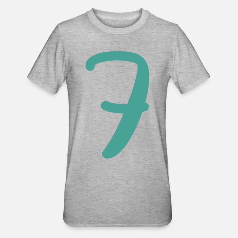 7 - Unisex Polycotton T-Shirt - Grau meliert