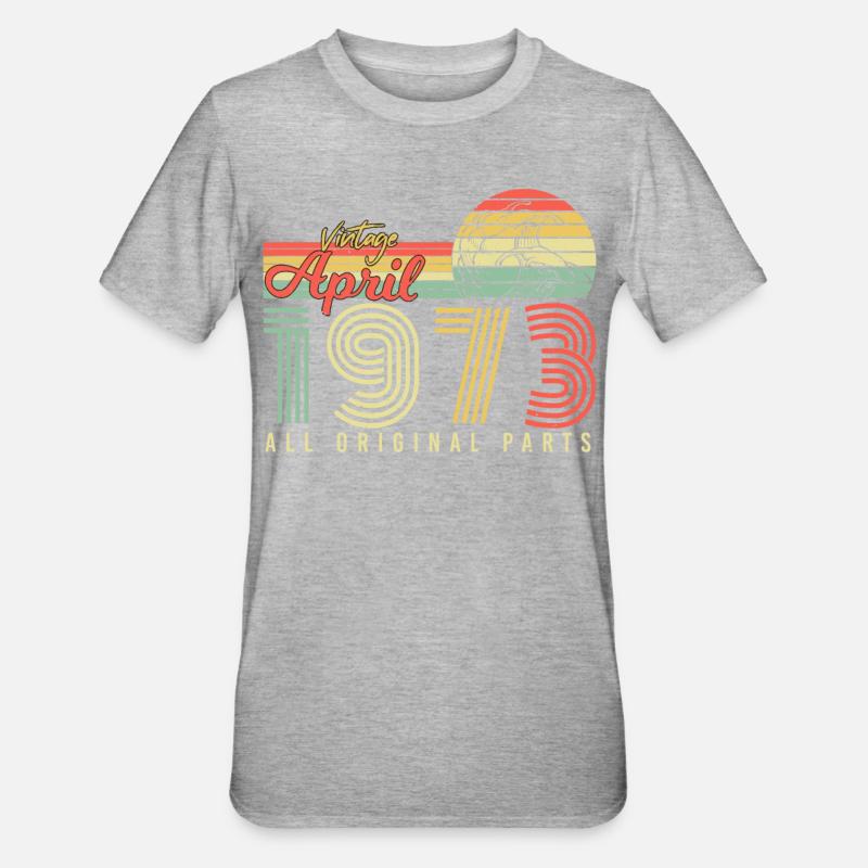 Avril 1973 Rétro - T-shirt polycoton Unisexe - gris chiné