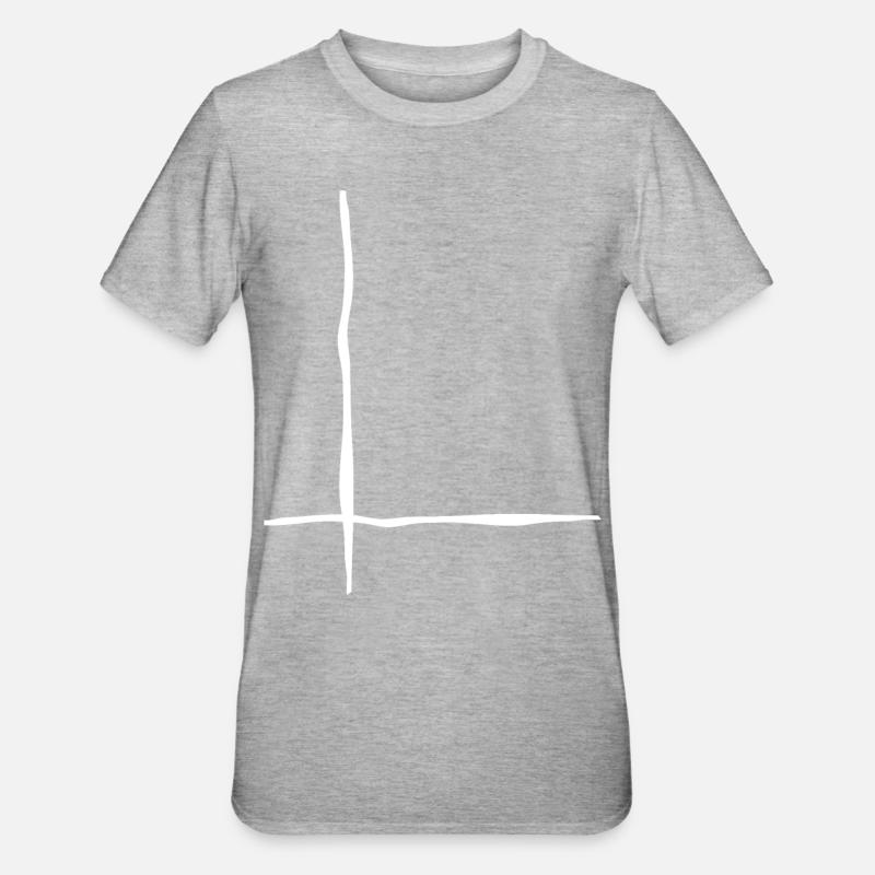 Lignes blanches Ondulées - T-shirt polycoton Unisexe - gris chiné