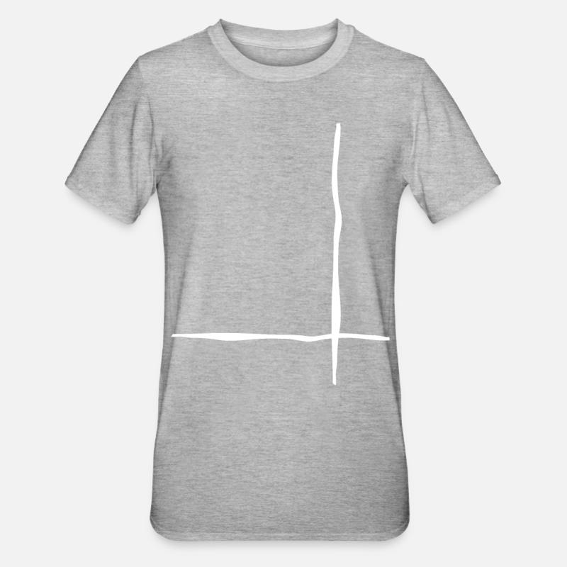 White lines Wavy - Unisex Polycotton T-Shirt - heather grey