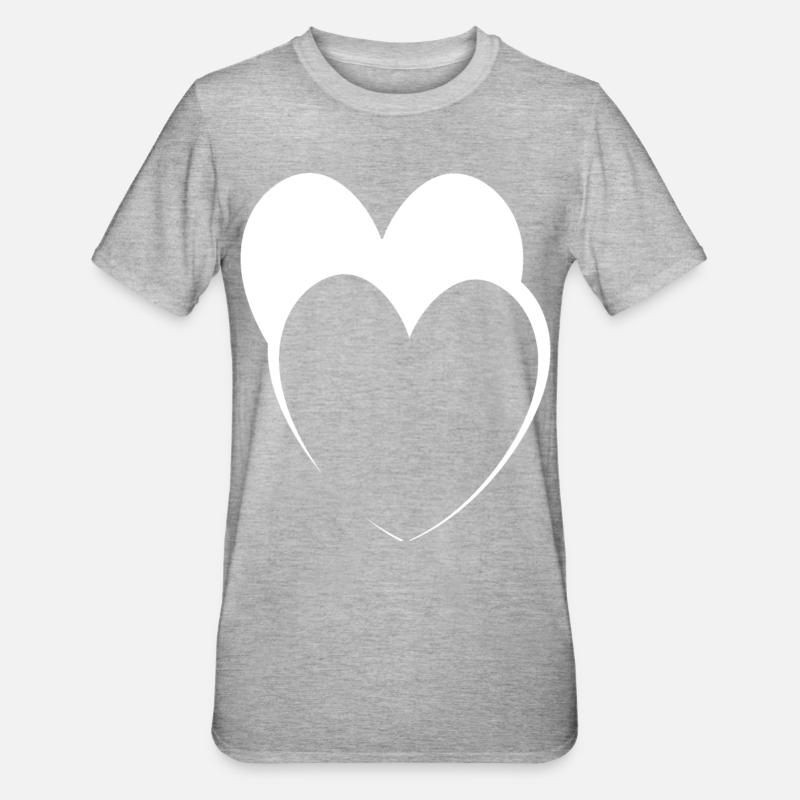 Hearts White Gift Idea - Unisex Polycotton T-Shirt - heather grey