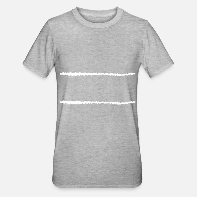 Barres blanches Wagerecht - T-shirt polycoton Unisexe - gris chiné