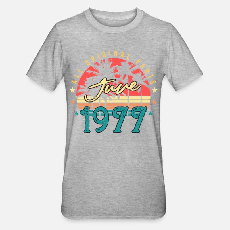 Geboren Im Juni 1977 - Unisex Polycotton T-Shirt - Grau meliert