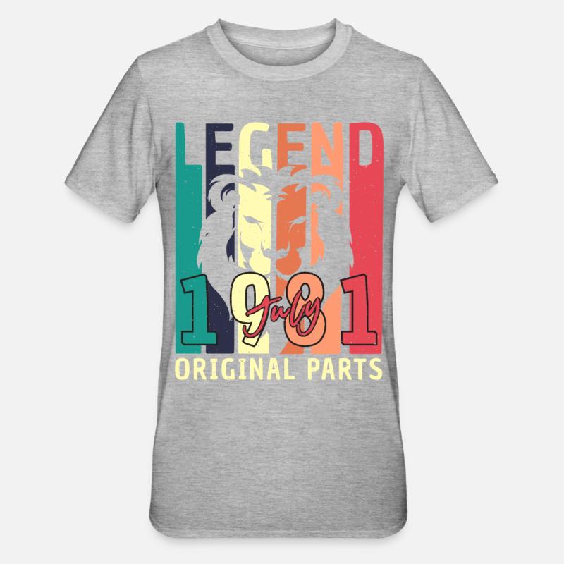 Retro 1981 Juillet - T-shirt polycoton Unisexe - gris chiné