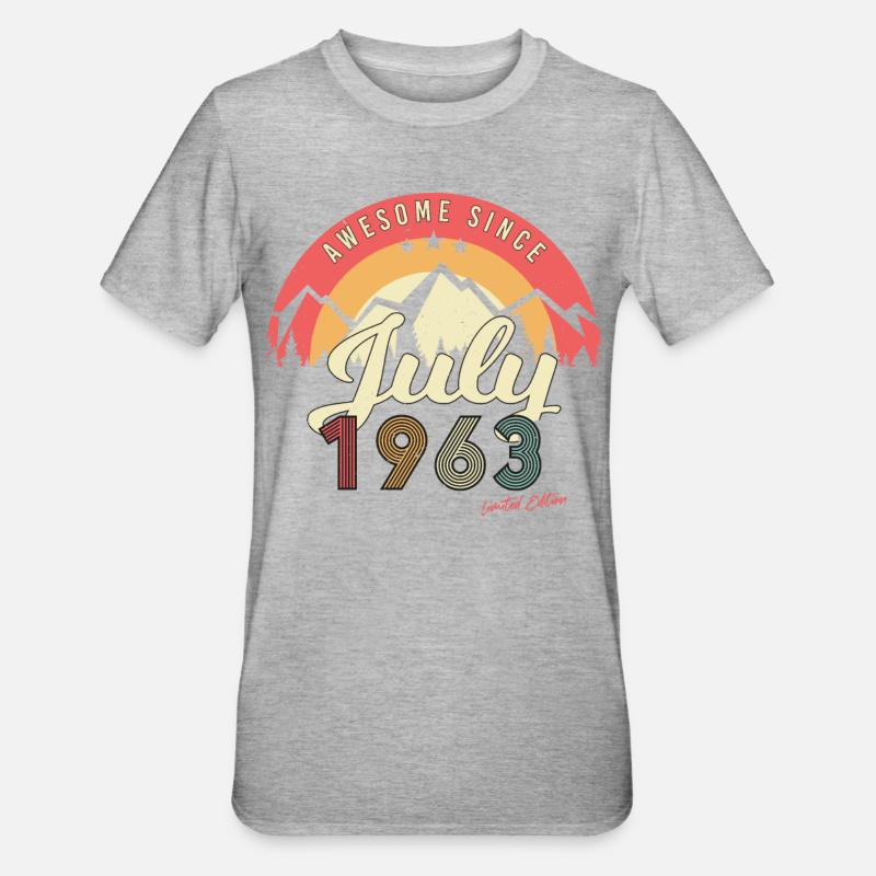 Millésime de juillet 1963 - T-shirt polycoton Unisexe - gris chiné