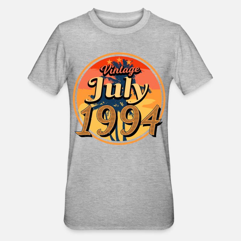 1994 July Gift Idea - Unisex Polycotton T-Shirt - heather grey