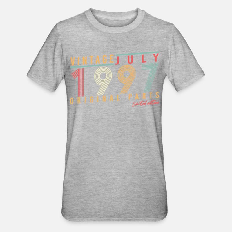 Mois de naissance Juillet 1997 - T-shirt polycoton Unisexe - gris chiné