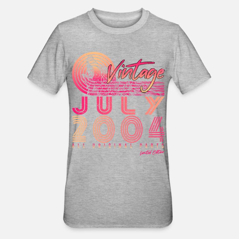 18e anniversaire juillet 2004 - T-shirt polycoton Unisexe - gris chiné