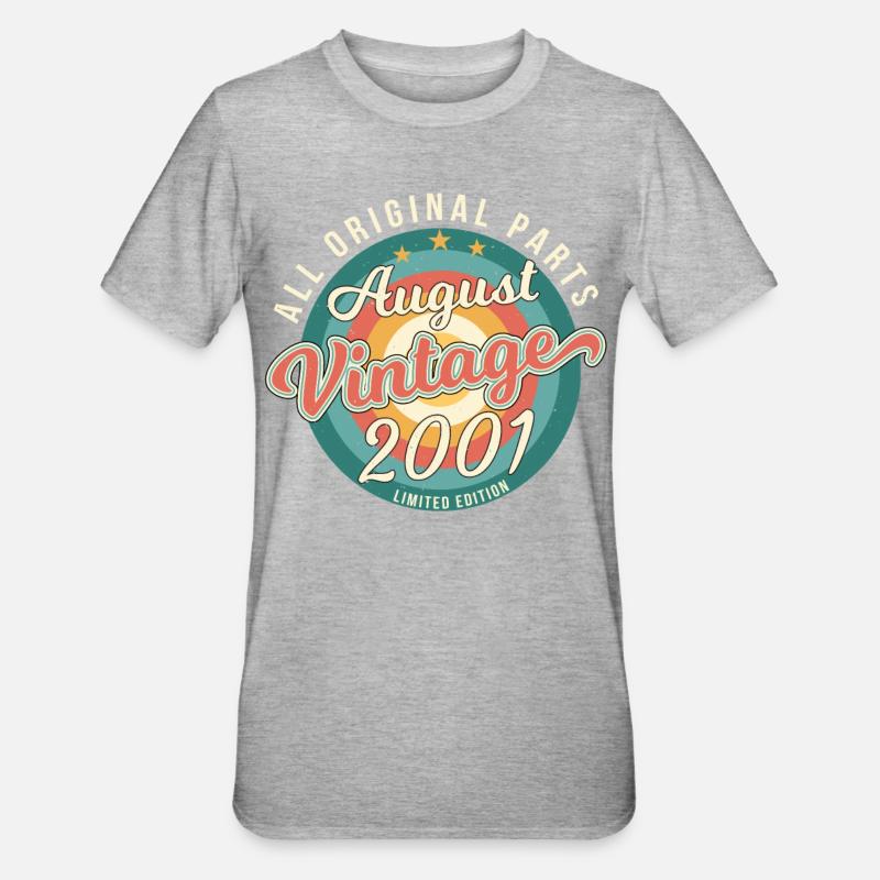 Millésime août 2001 - T-shirt polycoton Unisexe - gris chiné