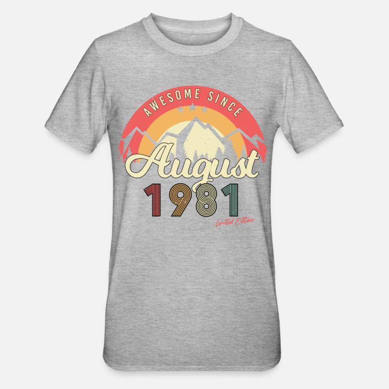 Août 1981 Édition limitée - T-shirt polycoton Unisexe - gris chiné