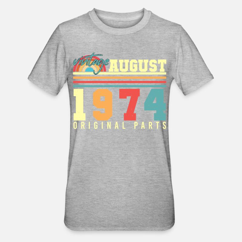 Millésime d’août 1974 - T-shirt polycoton Unisexe - gris chiné