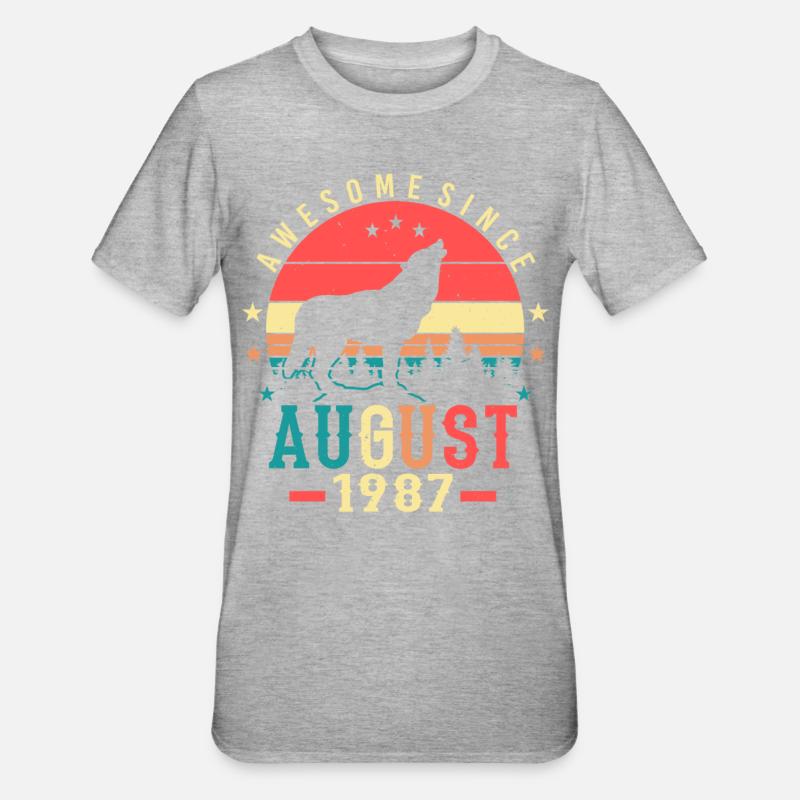 Né en 1987 en août - T-shirt polycoton Unisexe - gris chiné