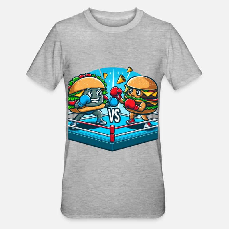 Hamburger de boxe - T-shirt polycoton Unisexe - gris chiné