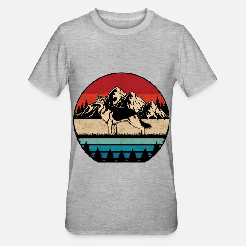 Deutscher Schäferhund - Unisex Polycotton T-Shirt - Grau meliert