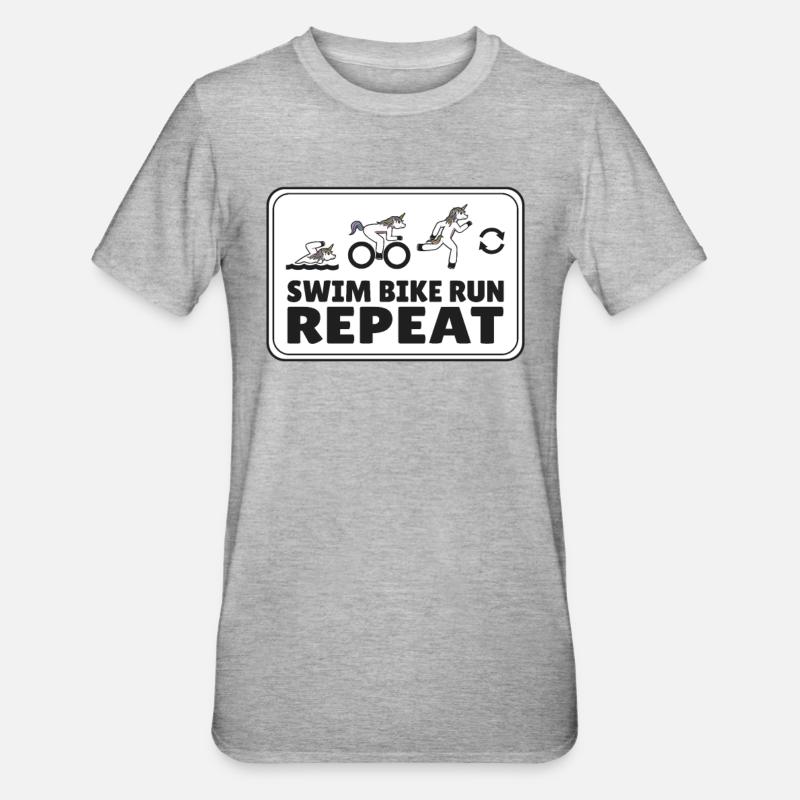 Course de triathlon Jogging - T-shirt polycoton Unisexe - gris chiné