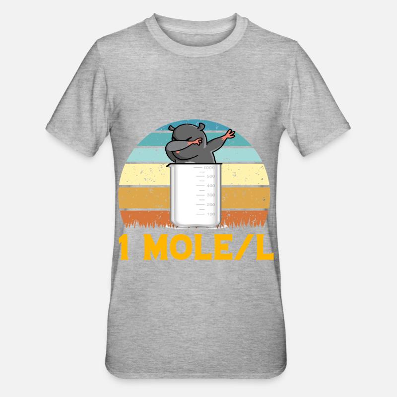 Maulwurf-Dabbing - Unisex Polycotton T-Shirt - Grau meliert