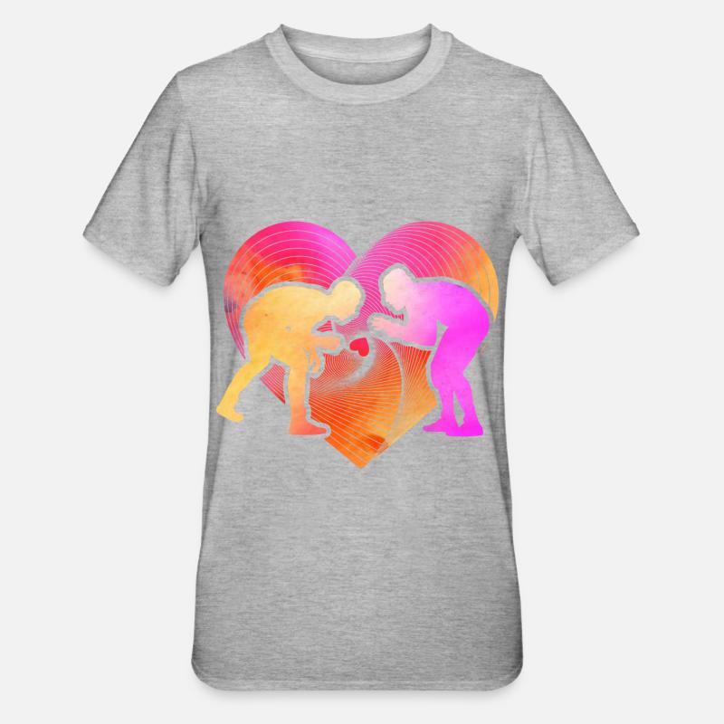 Lutte - T-shirt polycoton Unisexe - gris chiné