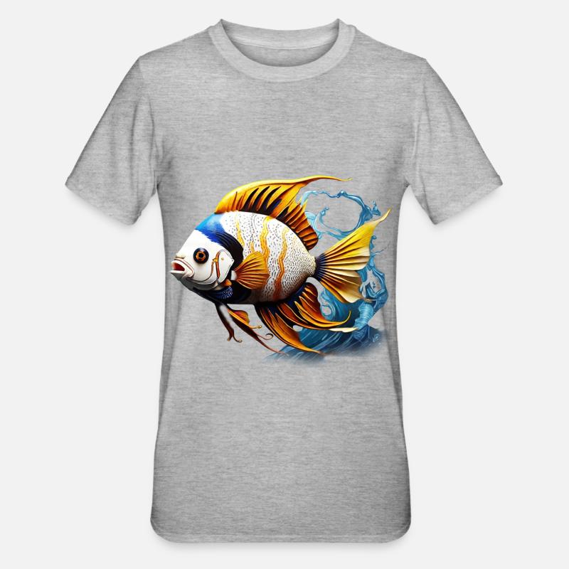 Angelfish - Unisex Polycotton T-Shirt - heather grey