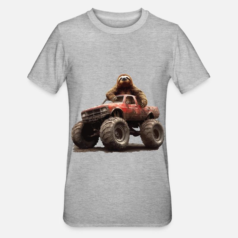 Faultier - Unisex Polycotton T-Shirt - Grau meliert