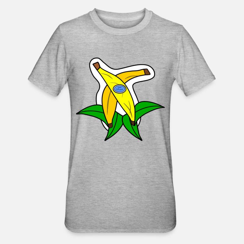 Two bananas - Unisex Polycotton T-Shirt - Grau meliert