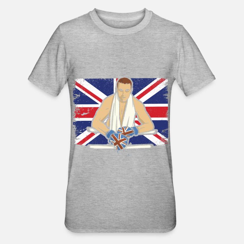 Boxe Royaume-Uni - T-shirt polycoton Unisexe - gris chiné