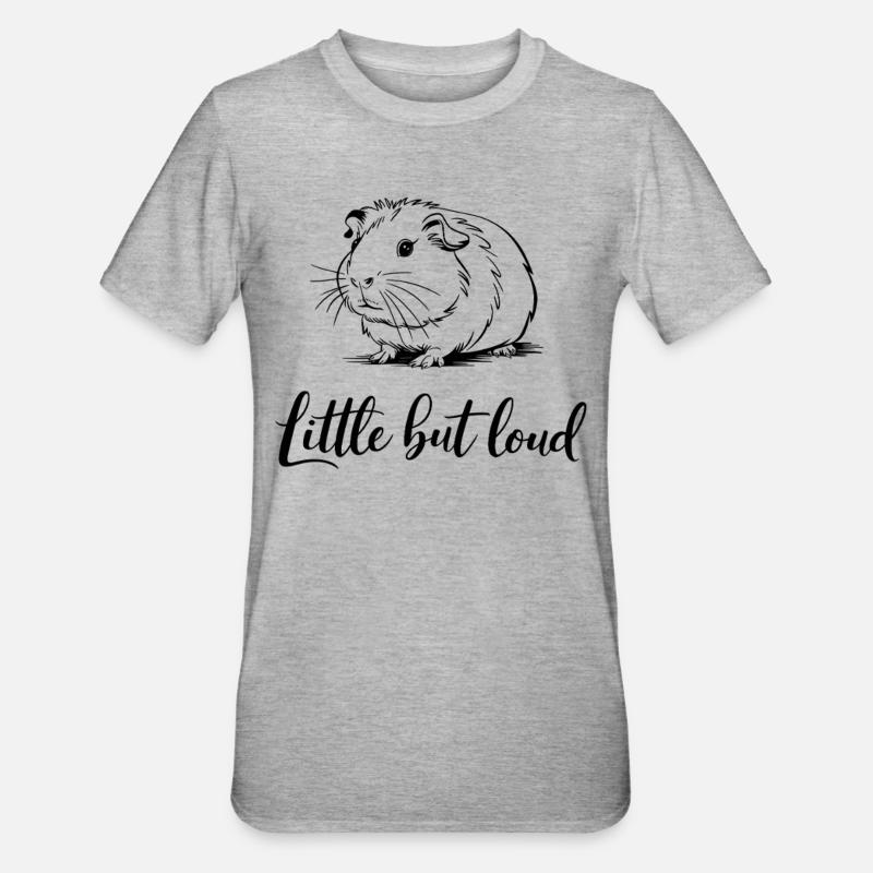 Cochon d’Inde petit mais bruyant - T-shirt polycoton Unisexe - gris chiné
