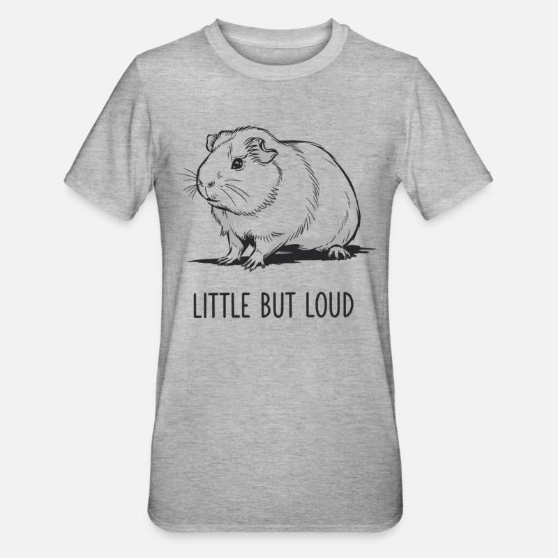 Petit cochon d’Inde mais bruyant - T-shirt polycoton Unisexe - gris chiné