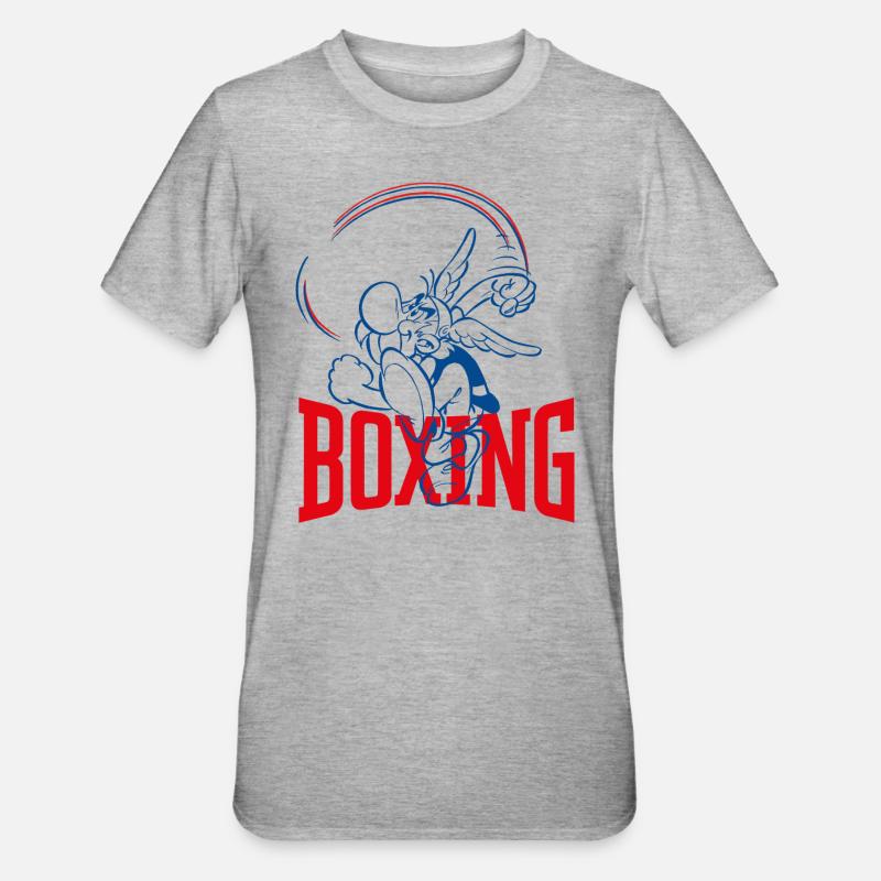Asterix & Obelix Asterix Boxe Design - T-shirt polycoton Unisexe - gris chiné