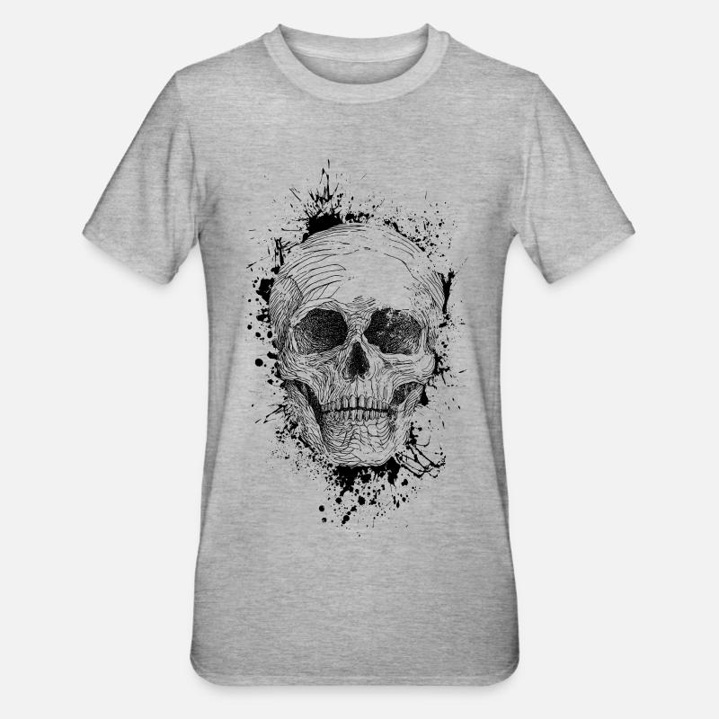 Crâne - T-shirt polycoton Unisexe - gris chiné