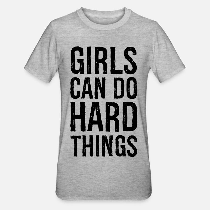 Mädchen können harte Dinge tun - Unisex Polycotton T-Shirt - Grau meliert