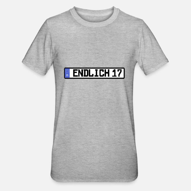 endlich 17 - Unisex Polycotton T-Shirt - Grau meliert