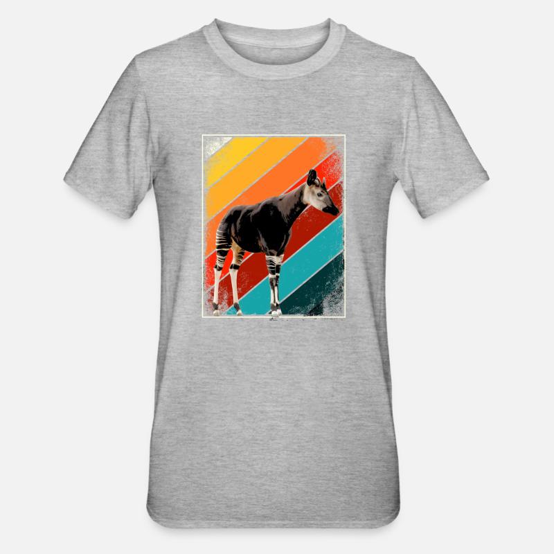 Okapi Retro Gift - Unisex Polycotton T-Shirt - heather grey
